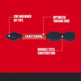 Impact-Rated 1/4-in x 2-in Phillips Impact Driver Bit (2-Piece) CMAF32PH12