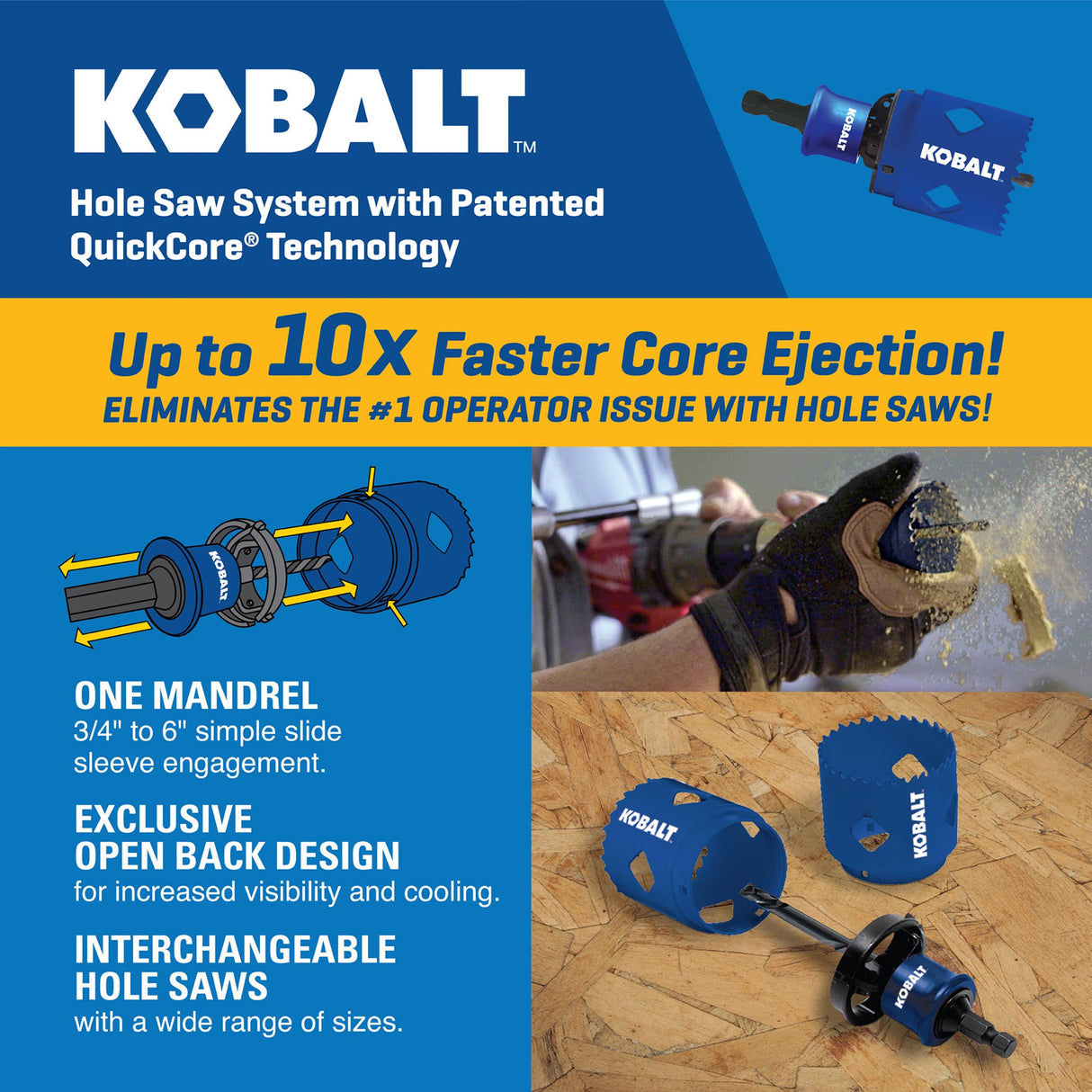 3/8-in Quick Change Cobalt/M42 Hole Saw Arbor 1519