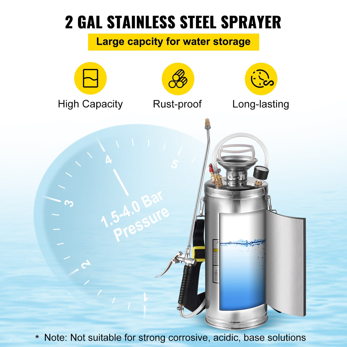 2-Gallon Stainless Steel Pump Sprayer PWQBXG8L000000001V0