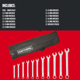 11-Piece Set 12-point Metric Combination Wrench Includes Soft Case CMMT10947