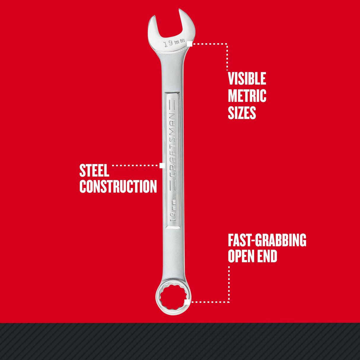 11-Piece Set 12-point Metric Combination Wrench Includes Soft Case CMMT10947