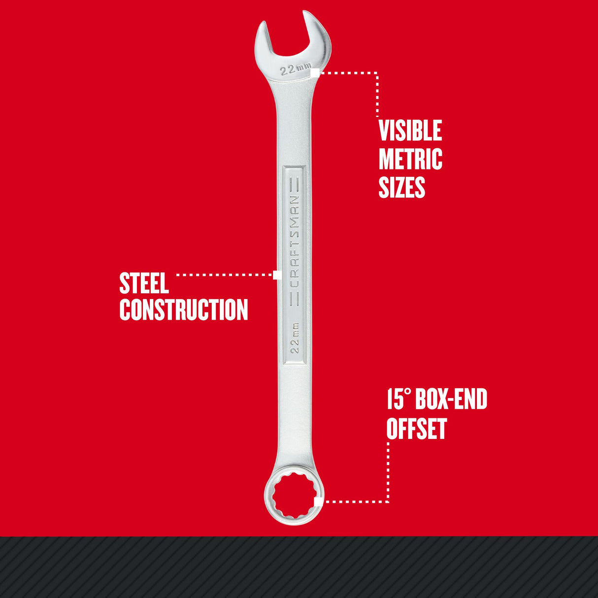 15-Piece Set 12-point Metric Combination Wrench CMMT12066