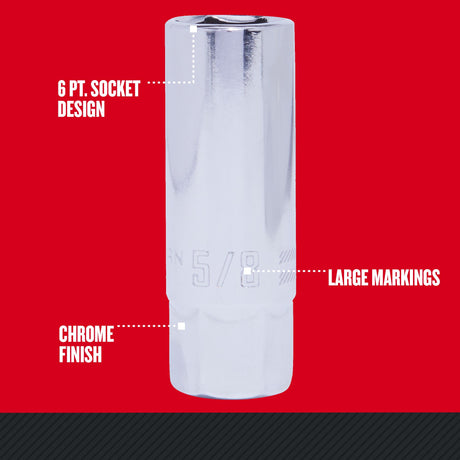 3/8-in Drive Standard (SAE) 5/8-in Spark Plug Socket CMMT43324