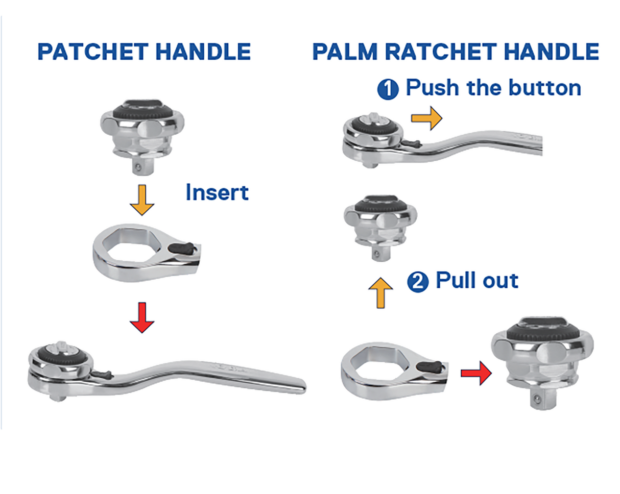 3-Piece 72-Tooth Set Drive Full Polish Handle Ratchet Set 59795