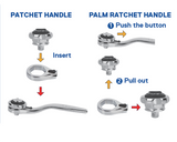 3-Piece 72-Tooth Set Drive Full Polish Handle Ratchet Set 59795