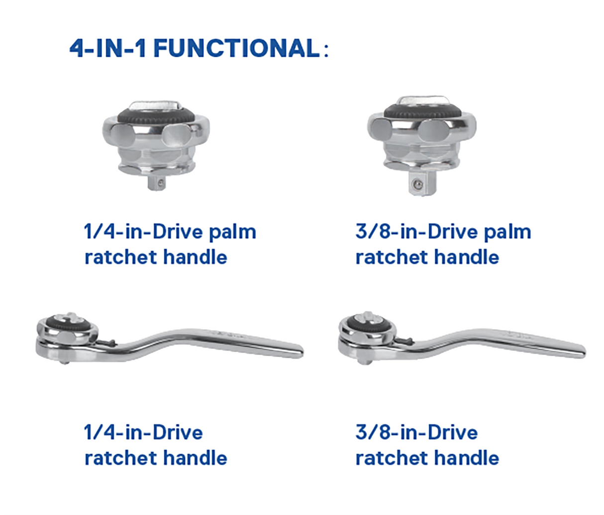 3-Piece 72-Tooth Set Drive Full Polish Handle Ratchet Set 59795