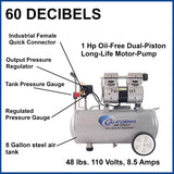 8-Gallon Portable Electric 120 PSI Horizontal Quiet Air Compressor 8010