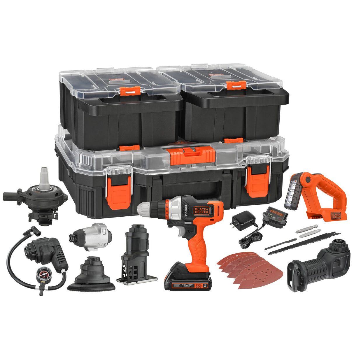 20-volt Max 8-Tool Power Tool Combo Kit with Hard Case (1-Battery Included and Charger Included) BDCDMT1208KITC1