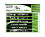 Set of 48 Bright Green and Black Magnetic Toolbox Labels Magnetic Accessory GMLB106