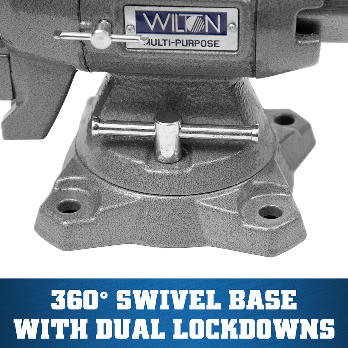 Bench Vise, 4-1/2-in Jaw Width, 4-in Jaw Opening, 2-in Throat Depth, Gray Finish, Rotating Head, Indexed at 30 Increments 28844