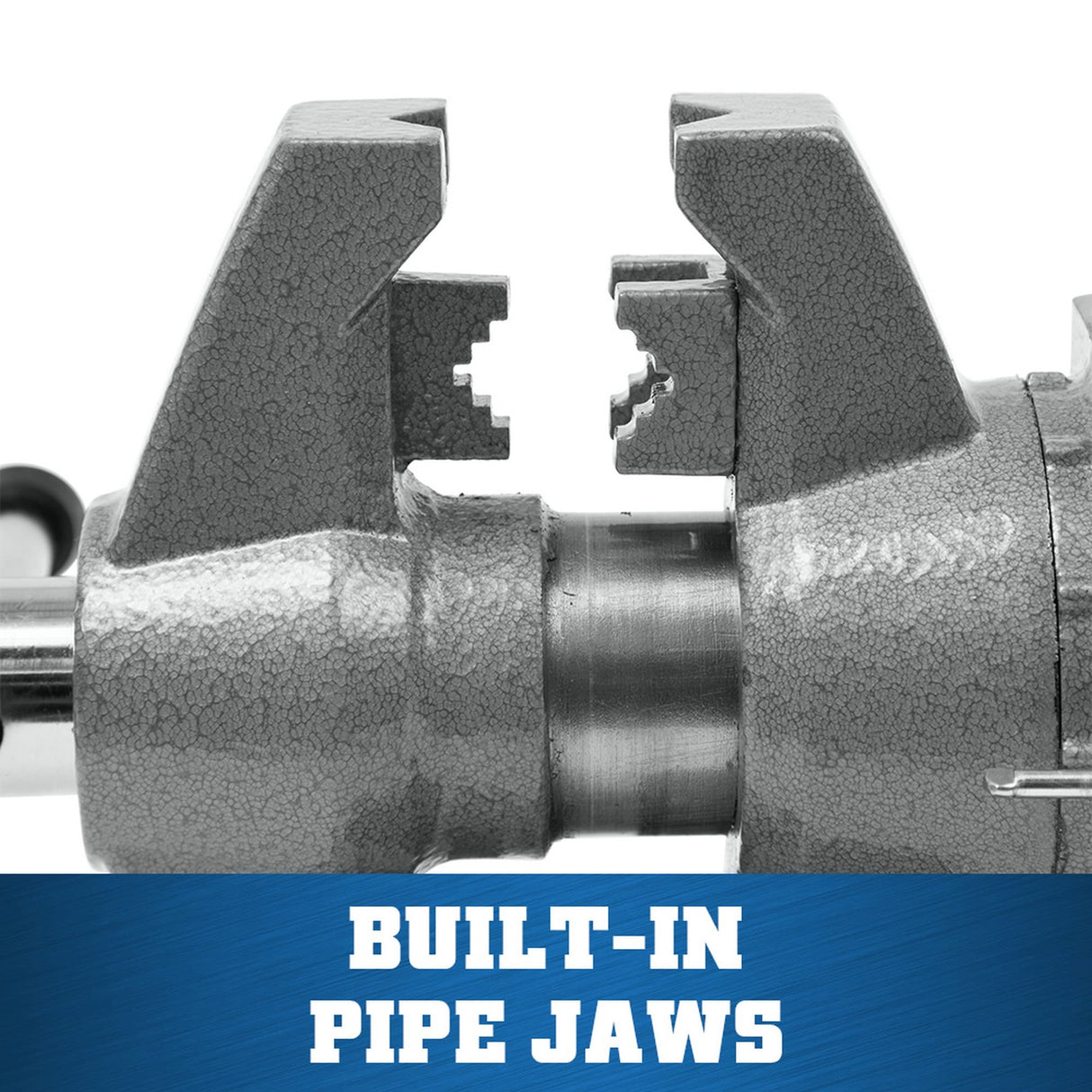 Bench Vise, 4-1/2-in Jaw Width, 4-in Jaw Opening, 2-in Throat Depth, Gray Finish, Rotating Head, Indexed at 30 Increments 28844