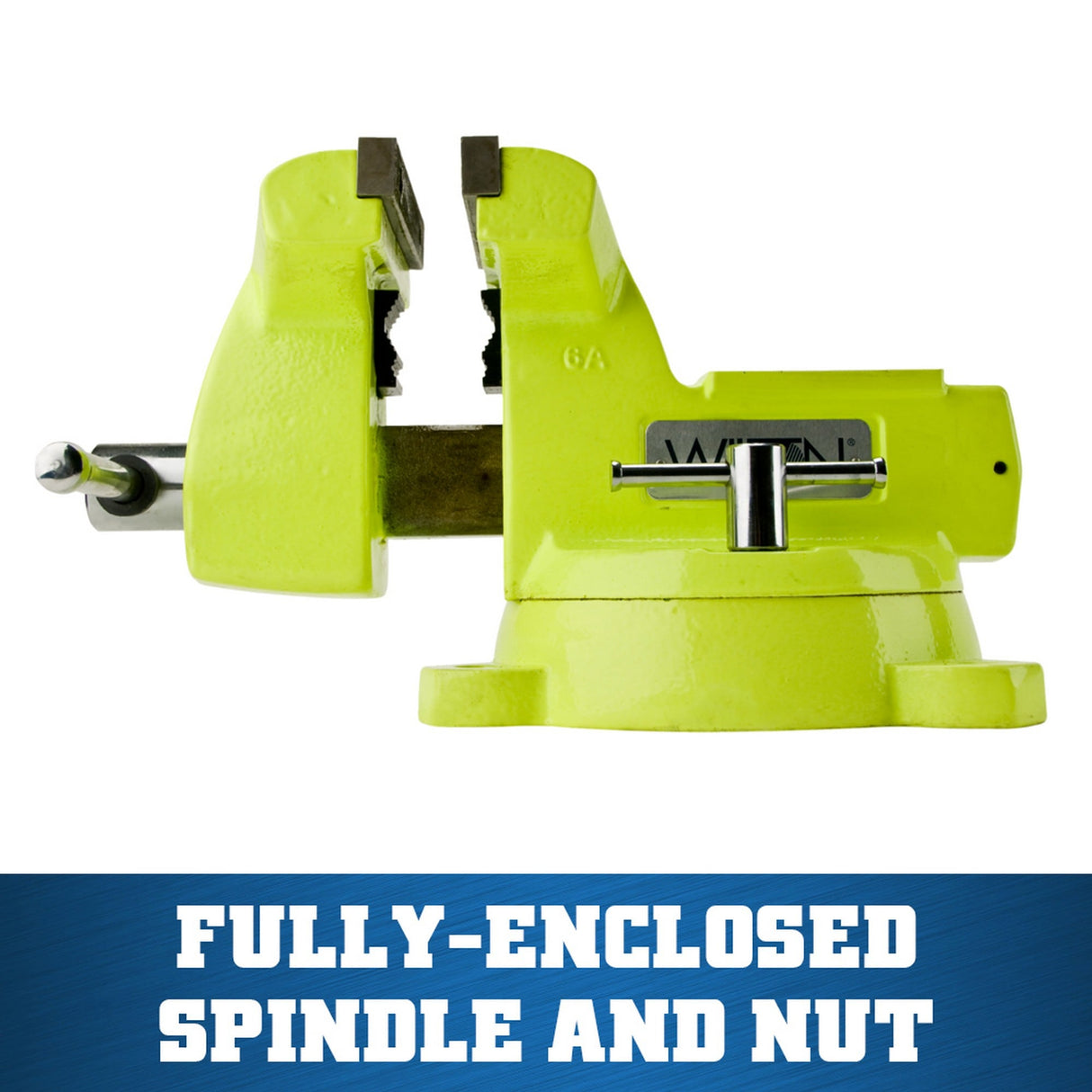 5-in Bench Vise, 5-1/4-in Jaw Opening, 3.075-in Throat Depth, Green Color, OSHA Compliant 63187