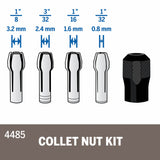 1/32-in to 1/8-in Rotary Tool Collet and Nut Kit 5004485