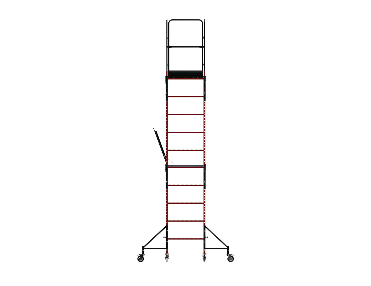 Steel 15.42-ft H x 6.1-ft L Multi-Purpose 2-Tier Baker Style Scaffold 1100-lb MPISUSD+BFL