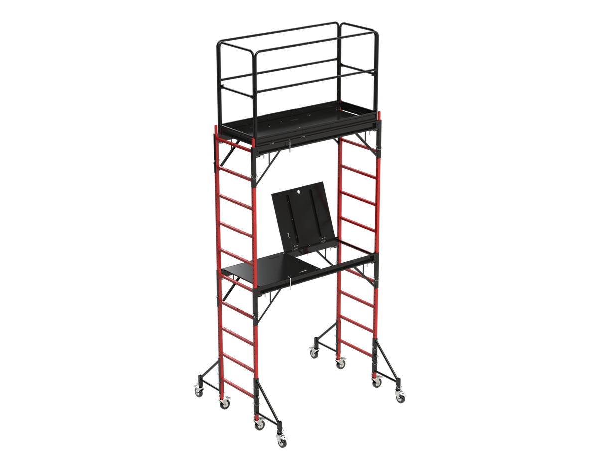 Steel 15.42-ft H x 6.1-ft L Multi-Purpose 2-Tier Baker Style Scaffold 1100-lb MPISUSD+BFL