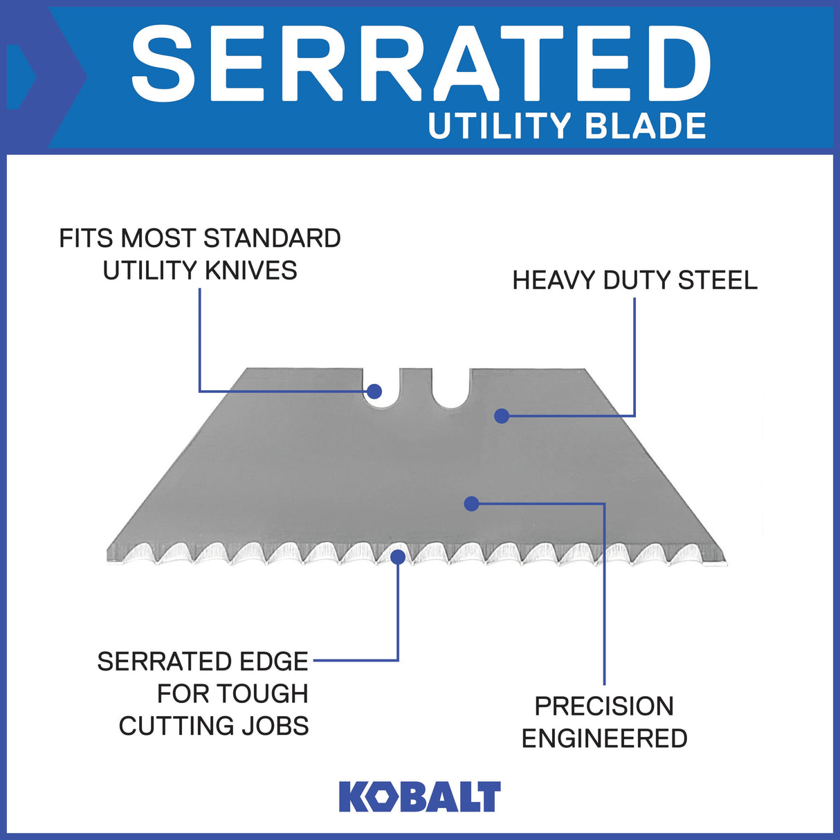 Carbon Steel Serrated Utility Razor Blade(5-Pack) KOB-84-0527-0000