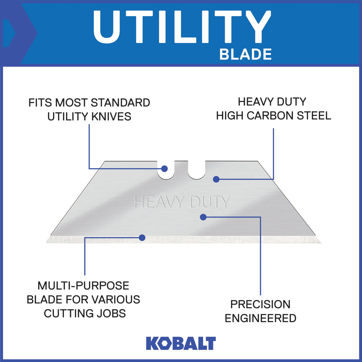 Blades Carbon Steel Utility Razor Blade(10-Pack) KOB-84-0394