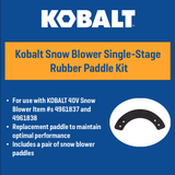 Snow blower Single-stage Rubber Paddle KSBRA 1040-03