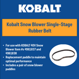 Snow blower Single-stage Rubber Belt KSBBA 1040-03