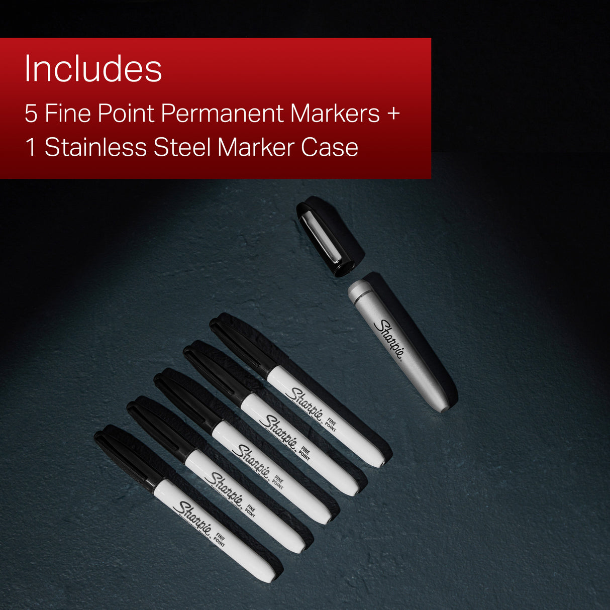 5-Pack Fine Point Black Permanent Marker 2135418