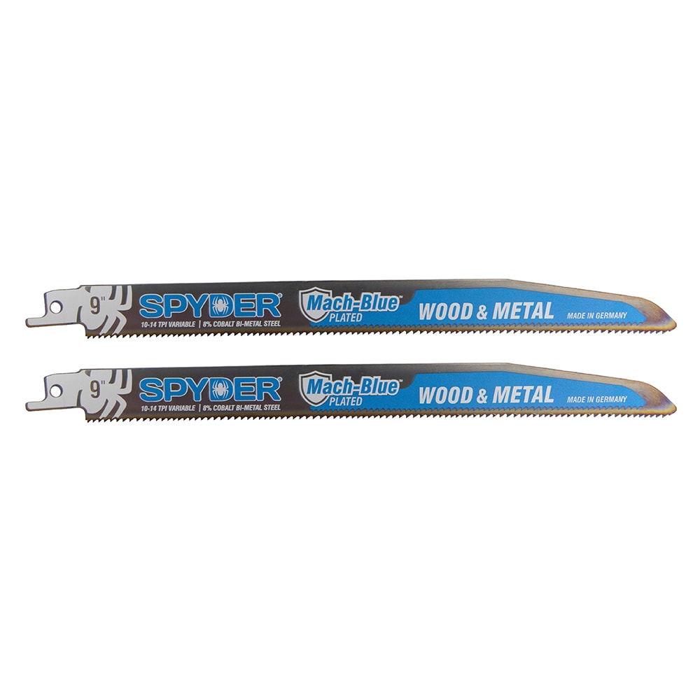 Mach-Blue Bi-metal 9-in 10/14-TPI Wood/Metal Cutting Reciprocating Saw Blade (2-Pack) SPY-200322