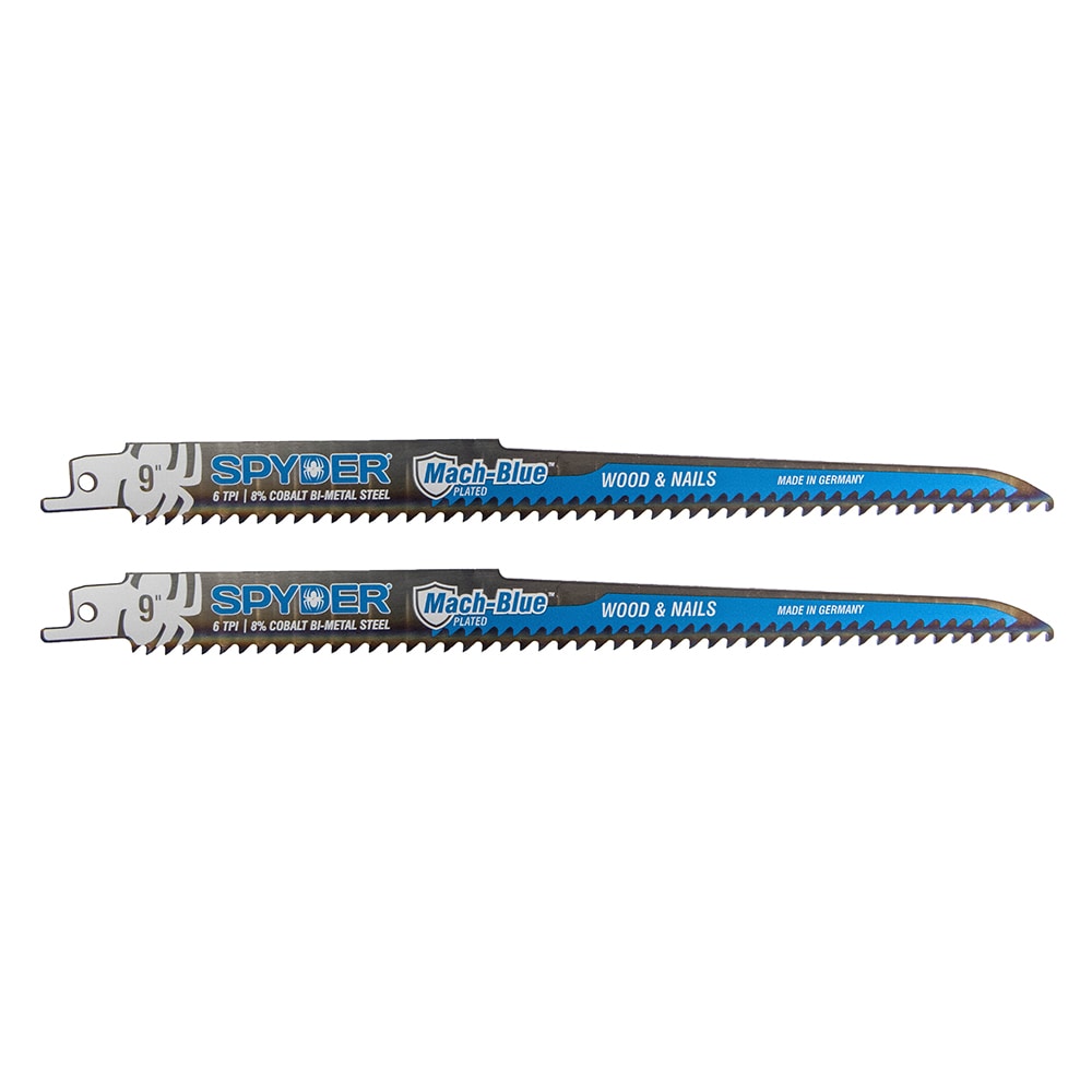 Mach-Blue Bi-metal 9-in 6-TPI Wood/Nail Embedded Cutting Demolition Reciprocating Saw Blade (2-Pack) SPY-200321