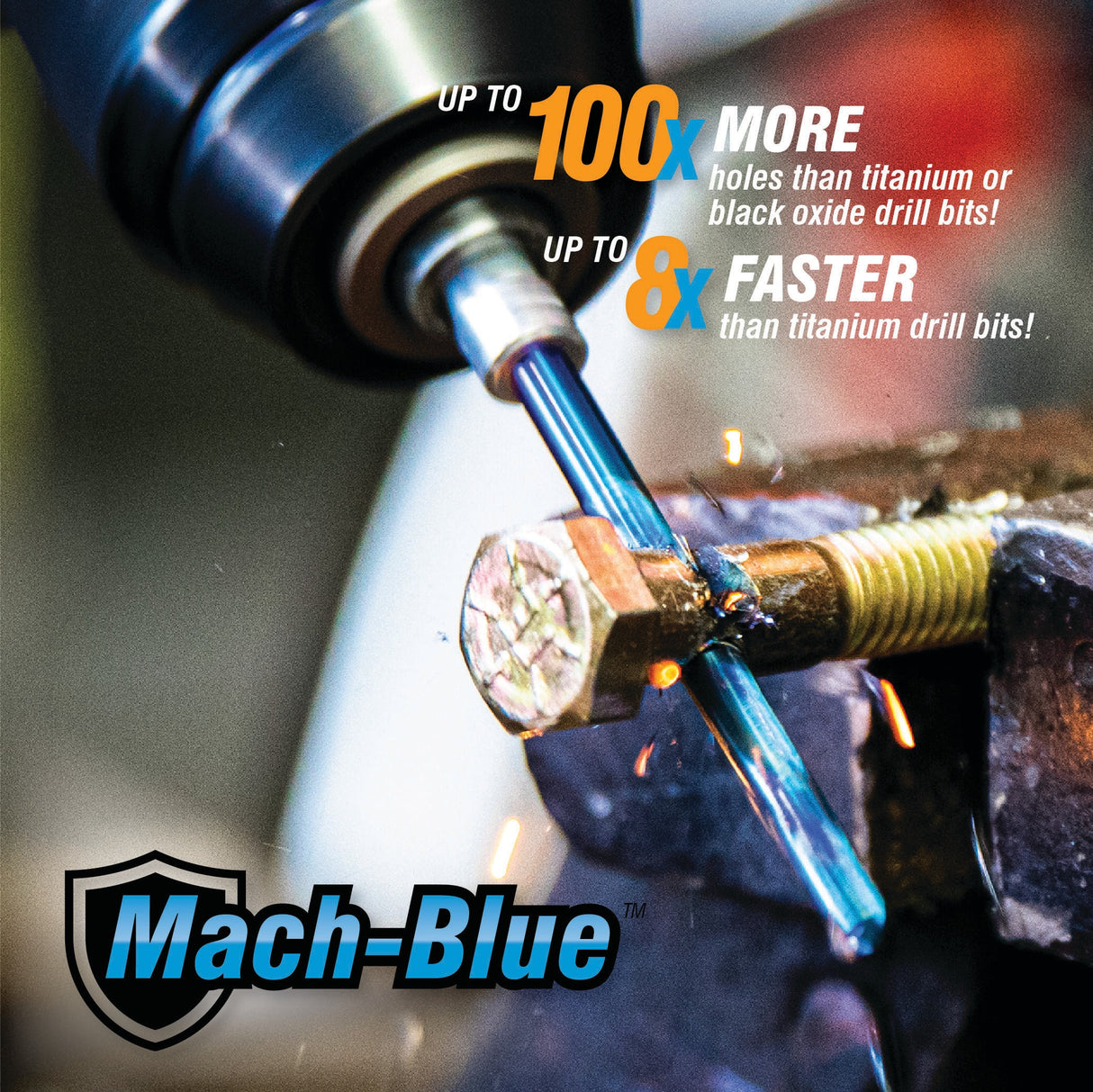 Stinger Mach-Blue 1/2-in x 5-in High-speed Steel Jobber Length Twist Drill Bit 19016