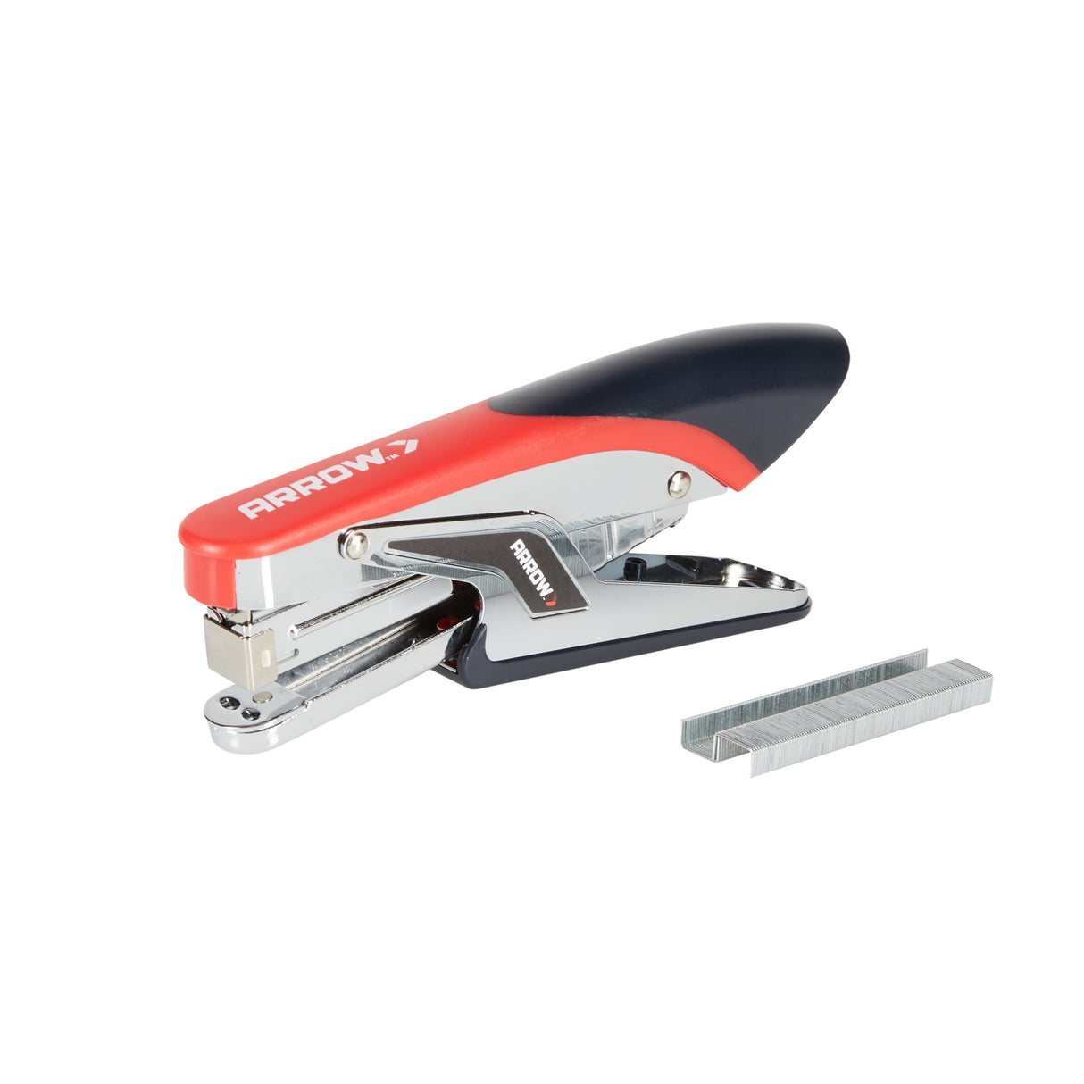 P21 Lightweight Plier Type Stapler - Manual Staple Gun - Gray - Soft Grip - 7/16-in Crown Size P21