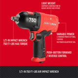 0.5-in 750-ft lb Air Impact Wrench CMXPTSG1003NB