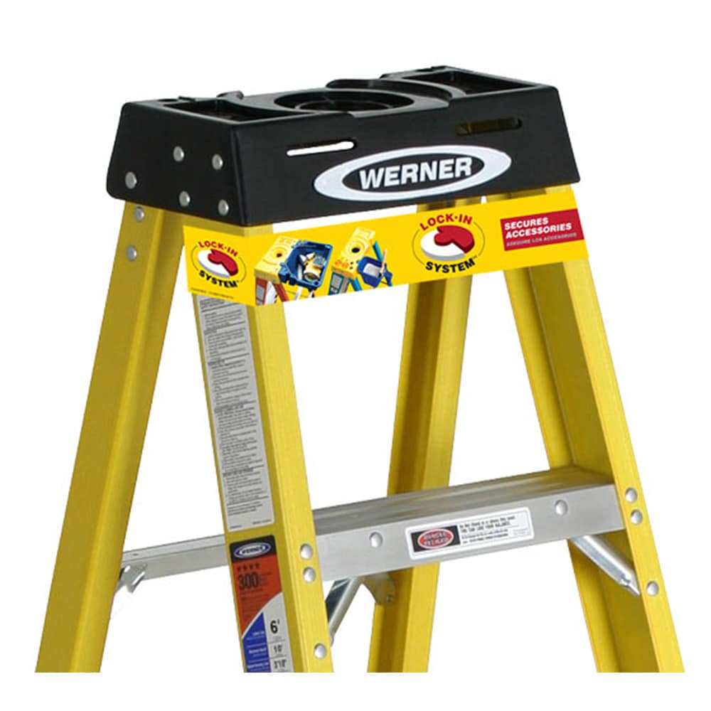 6100 10-ft Fiberglass Type 1A-300-lb Load Capacity Step Ladder 6110