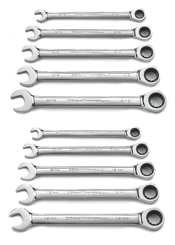 10-Piece Set 12-point (SAE) and Metric Combination Standard Combination Wrench EHT9418