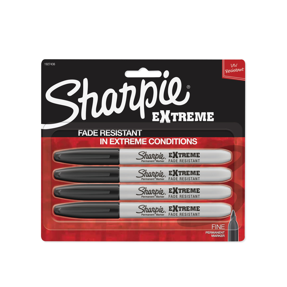 Extreme 4-Pack Fine Point Black Permanent Marker 1927436