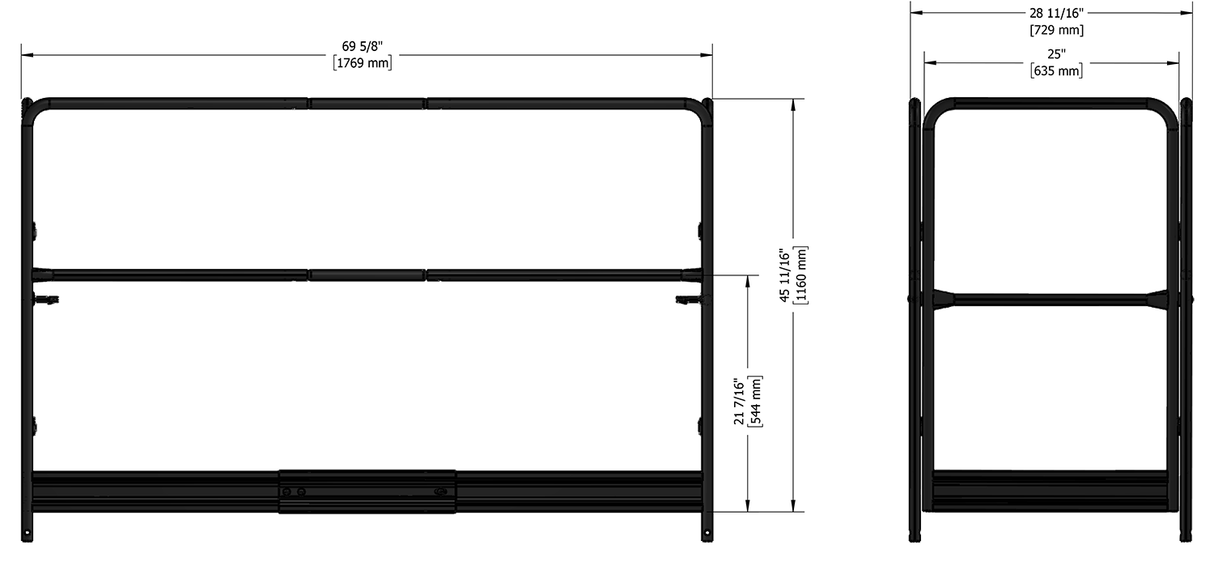 Steel 15.42-ft H x 6.1-ft L Multi-Purpose 2-Tier Baker Style Scaffold 1100-lb MPISUSD+BFL