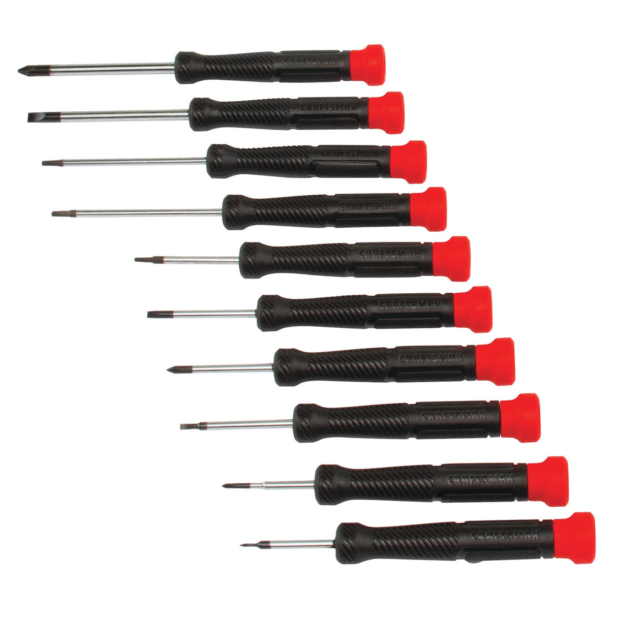 Precision 10-Piece Bi-material Handle Assorted Drive Screwdriver Set CMHT65070