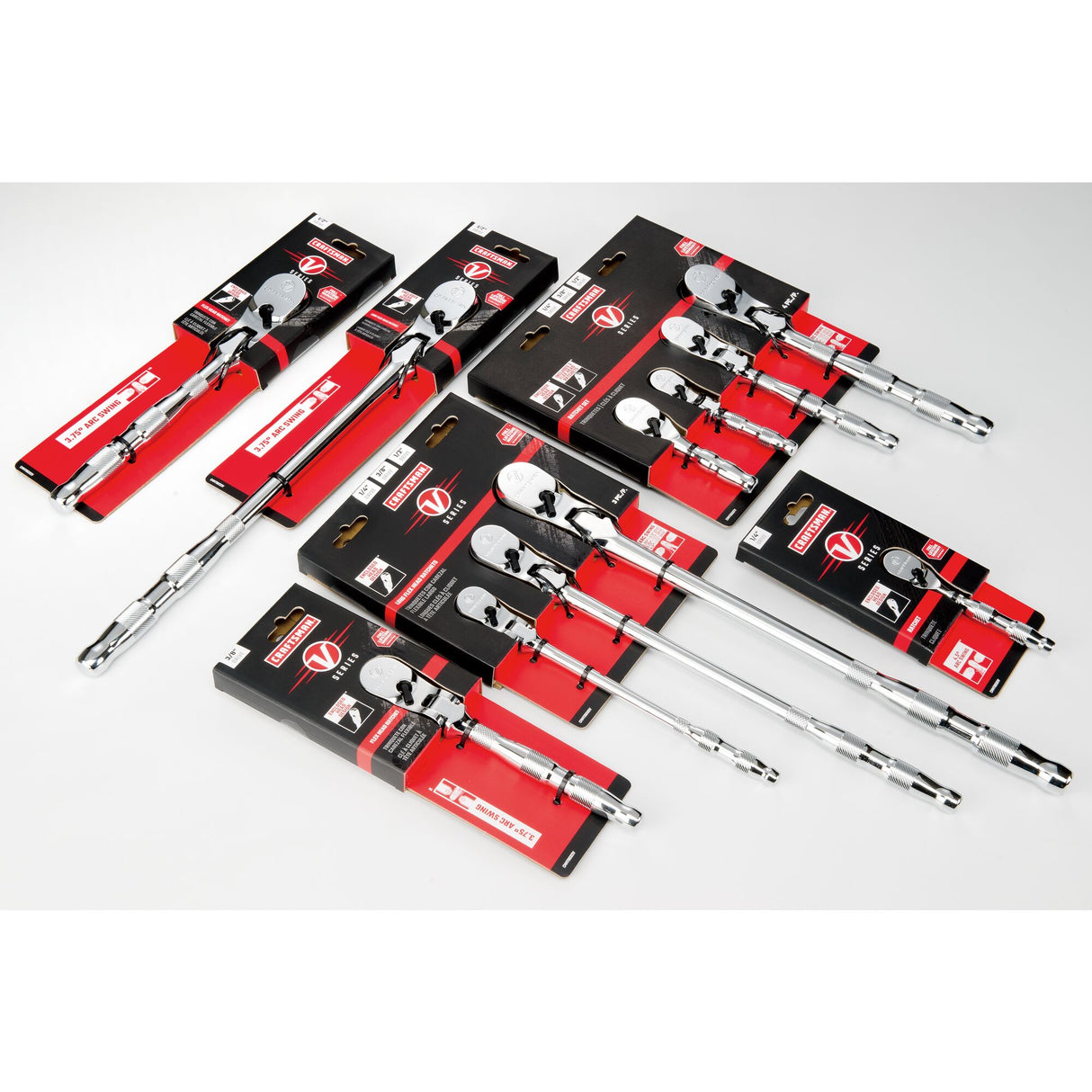 V-Series 3-Piece Set-Tooth 1/2-in; 3/8-in; 1/4-in Drive Comfort Grip Handle Flexible Head Ratchet Set CMMT86505V