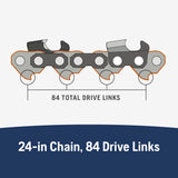 X-Cut S83G 84 Link Replacement Chainsaw Chain For 24-in, 0.05-in Gauge, 3/8-in Pitch 529475084