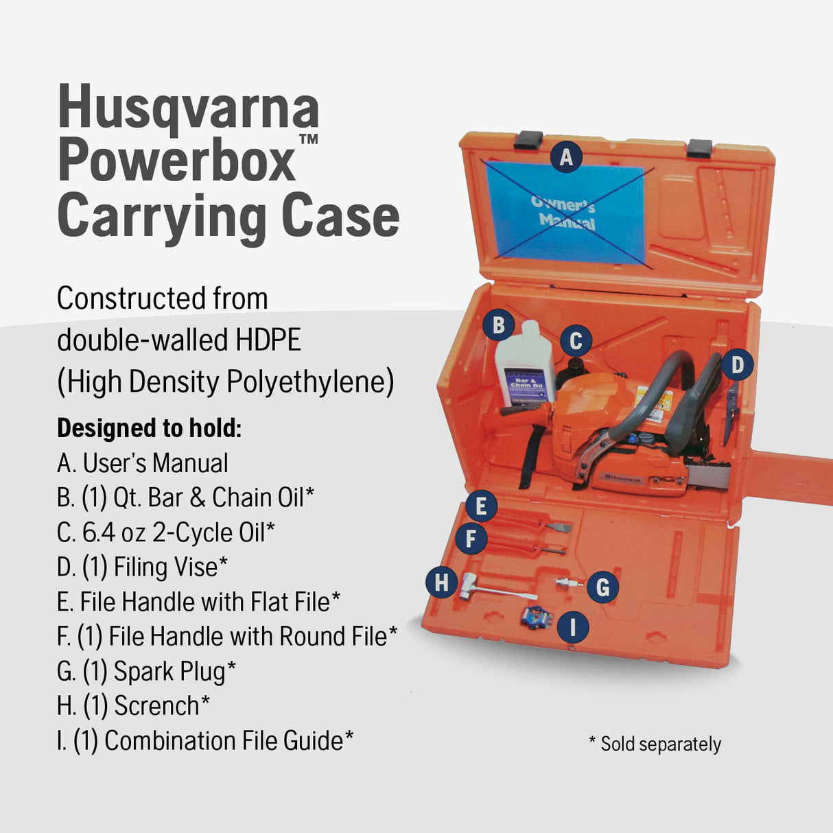 Powerbox Chainsaw Case, Fits up to 20-in Bar Models: 120, 130, 135, 365, 372 XP, 435, 440, 445, 450Rancher, 455Rancher, 460Rancher, 540XP, 545, 550XP, 555, 562XP, 565, 572XP, T525, T435, T540 XP 576739001