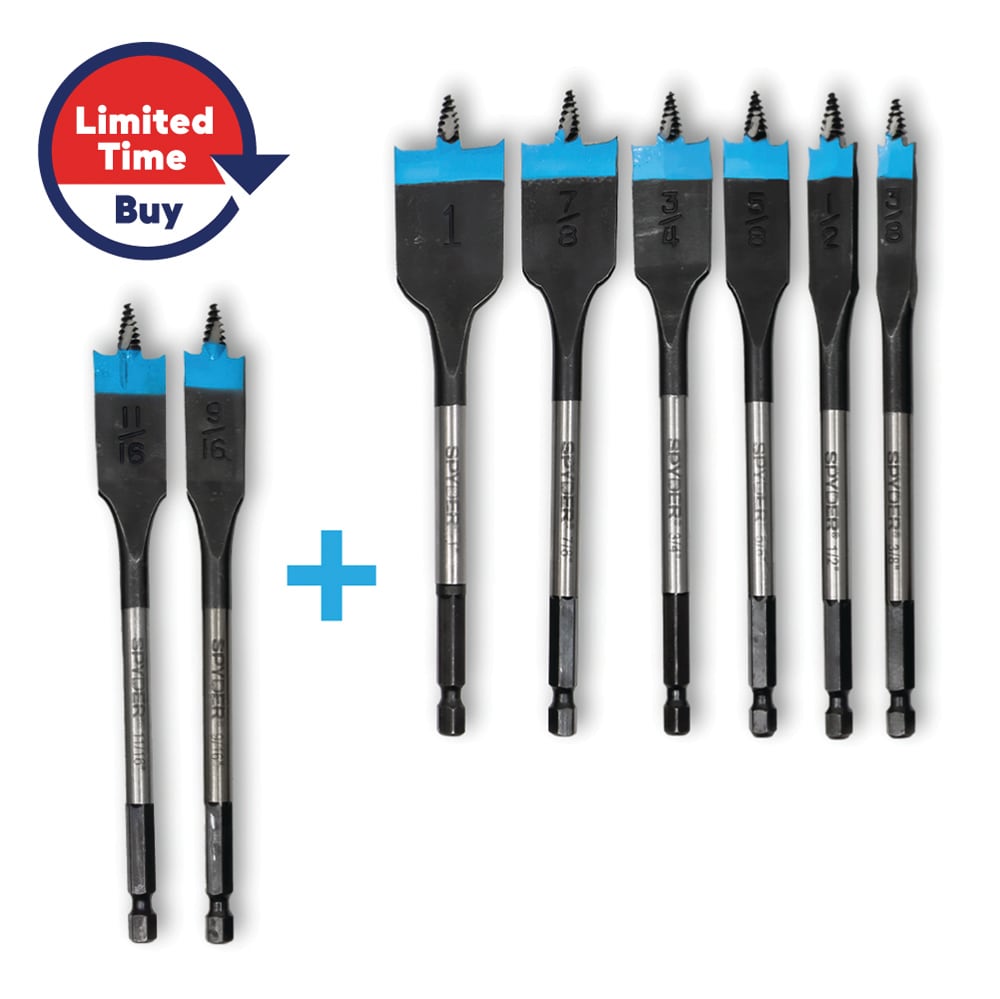 Stinger 6-Piece x 6-in Woodboring Spade Drill Bit Set 11036-2 BONUS