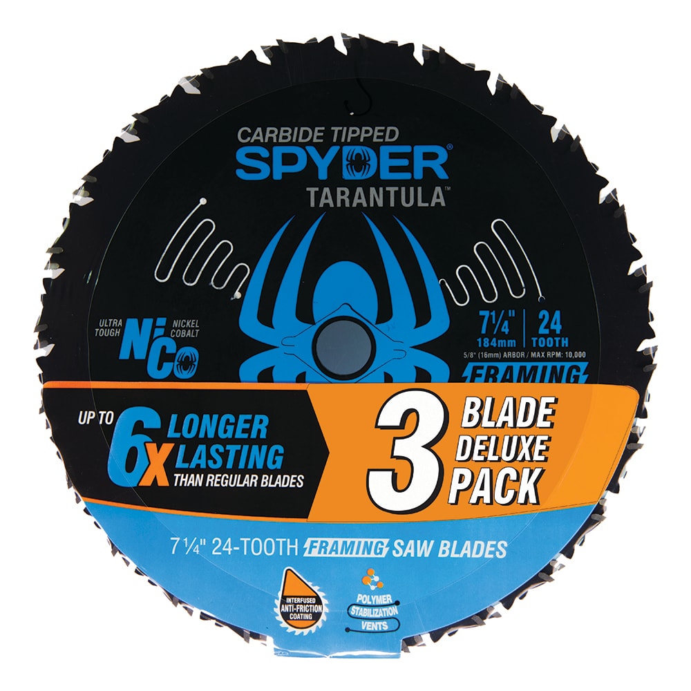 Framing 7-1/4-in 24-Tooth Rough Finish Tungsten Carbide-tipped Steel Circular Saw Blade Set (3-Pack) SPY-13050