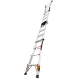 Leveler 2 M17 with Leg Levelers 18-ft Reach Type 1a- 300-lb Load Capacity Telescoping Multi-Position Ladder 16507T-803