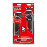 20-key Standard (Sae) and Metric Combination Hex Key Set CMHT26028