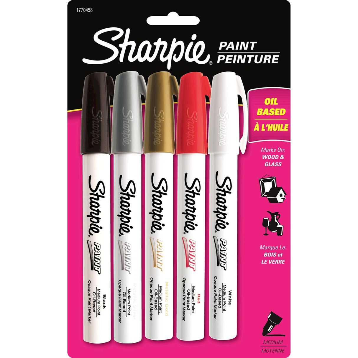 Oil-based 5-Pack Medium Point Paint Pen/Marker 1770458