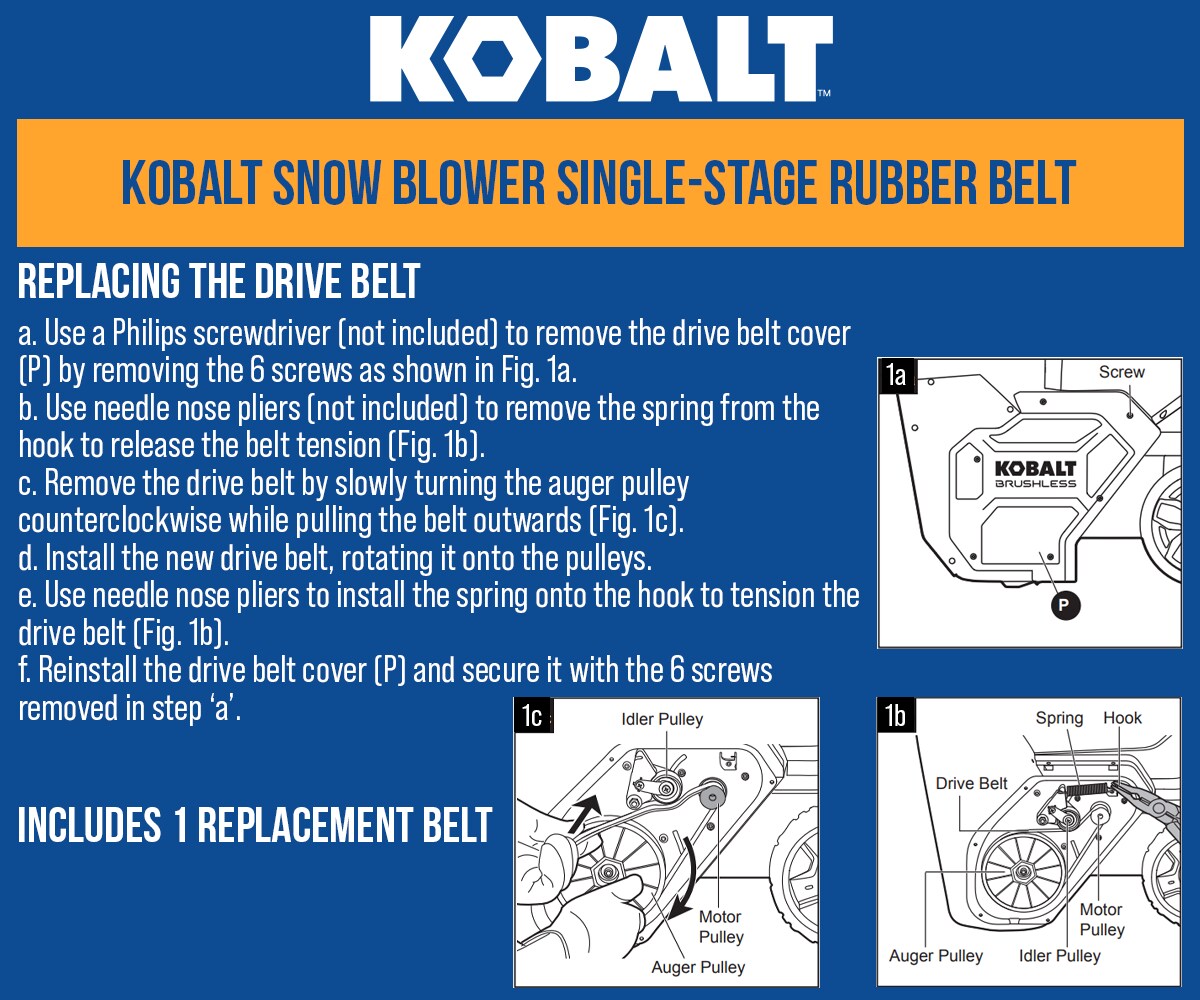 Snow blower Single-stage Rubber Belt KSBBA 1040-03