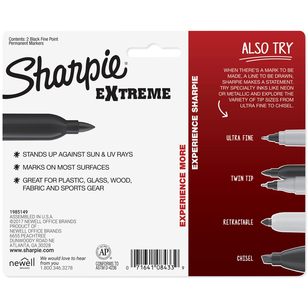 Extreme 4-Pack Fine Point Black Permanent Marker 1927436