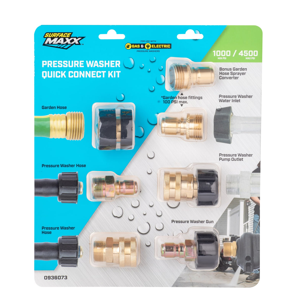 4500 PSI 3/8-in Brass Gas and Electric Pressure Washers Quick Disconnect Socket Set SGY-PWA78