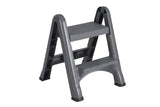 2-Step 300-lb Capacity Gray Plastic Foldable Step Stool FG420903CYLND