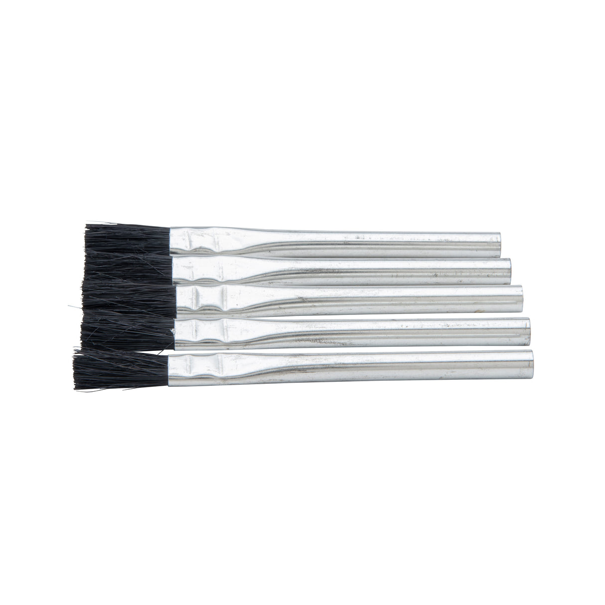 Acid Brush Set - Pack of 5 - Ideal for Flux Application and General Purpose Brushing - Short Steel Handle - Synthetic Black Bristles 331765