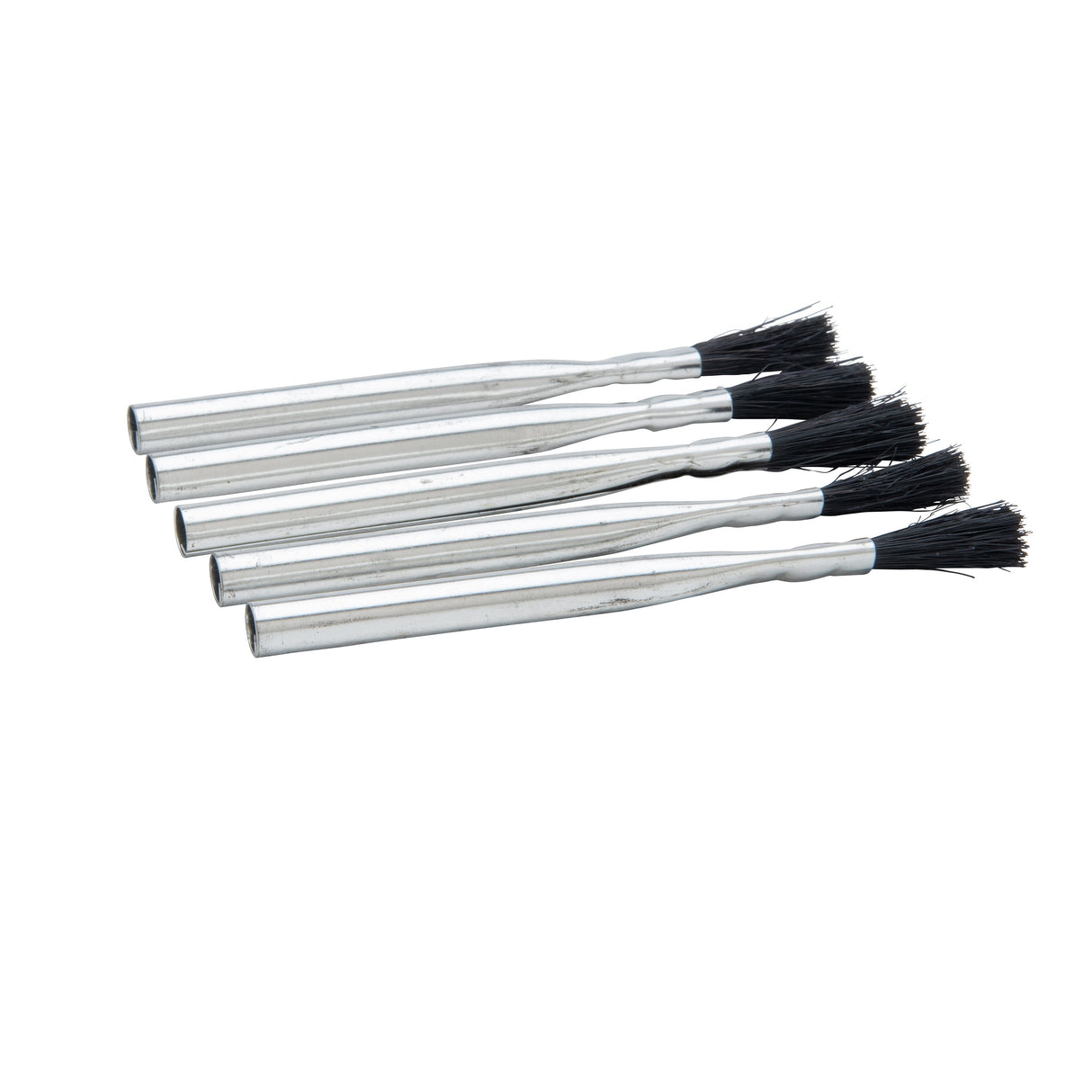 Acid Brush Set - Pack of 5 - Ideal for Flux Application and General Purpose Brushing - Short Steel Handle - Synthetic Black Bristles 331765