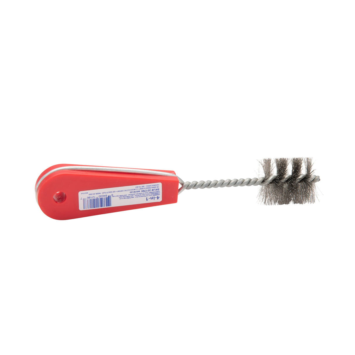 Tempered High Carbon Steel Wire Bristles Fitting Brush with Galvanized Steel Shaft and Comfortable Grip 331916