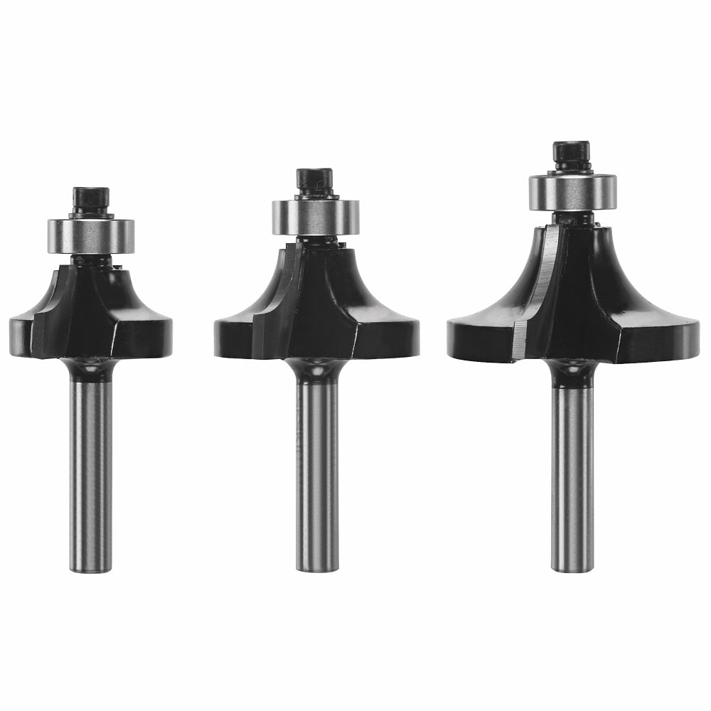 3-Piece Carbide-tipped Router Bit Set 91002